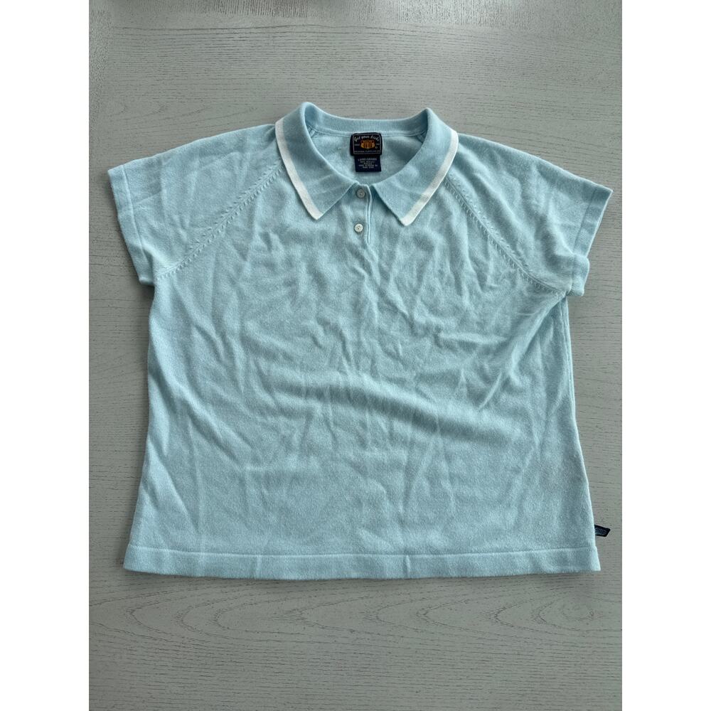 Route 66 Baby Blue Old Money Preppy Sporty Collared Shirt (N)